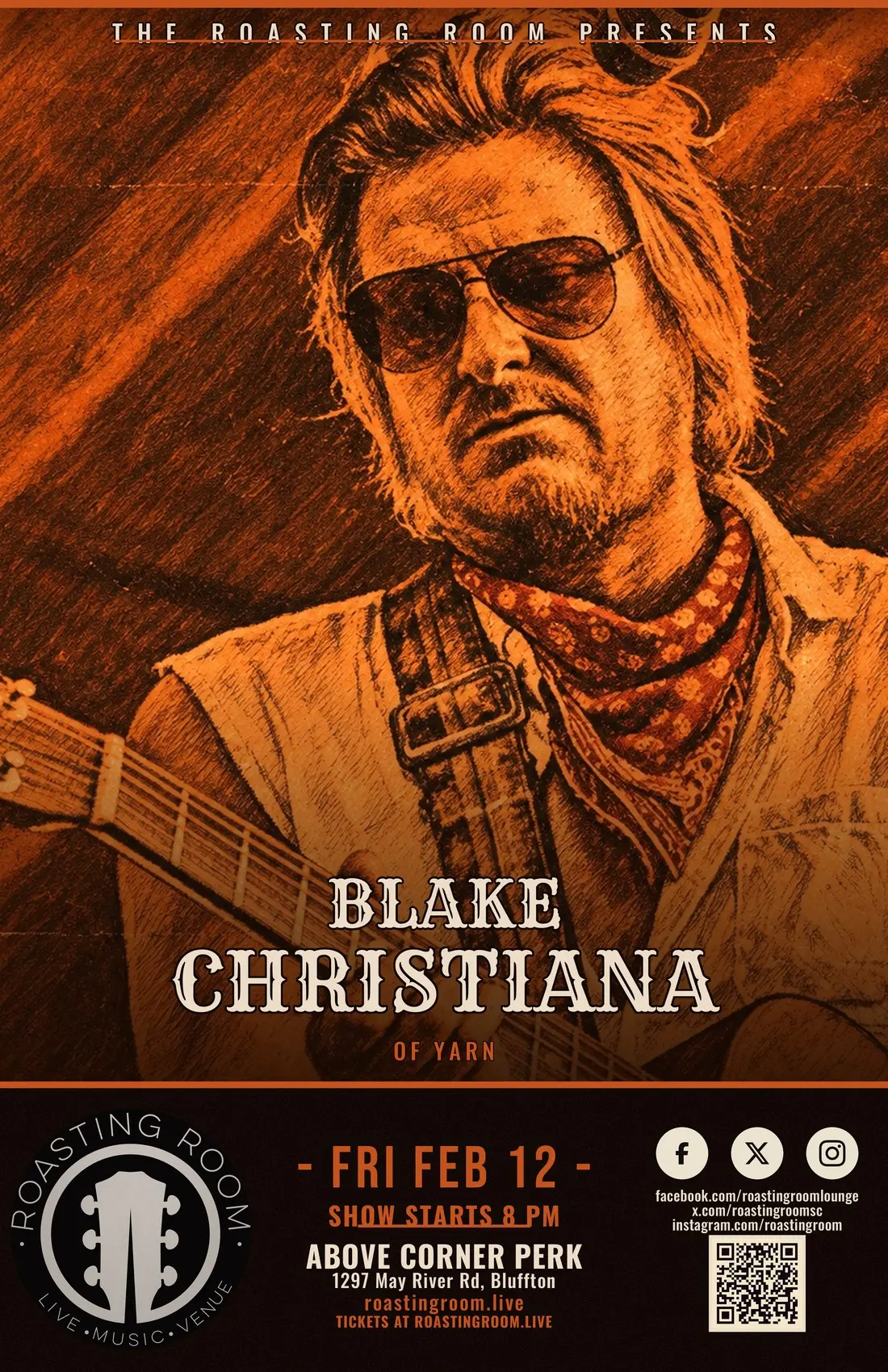 Blake Christiana of Yarn. Friday February 12. Show starts 8 PM.