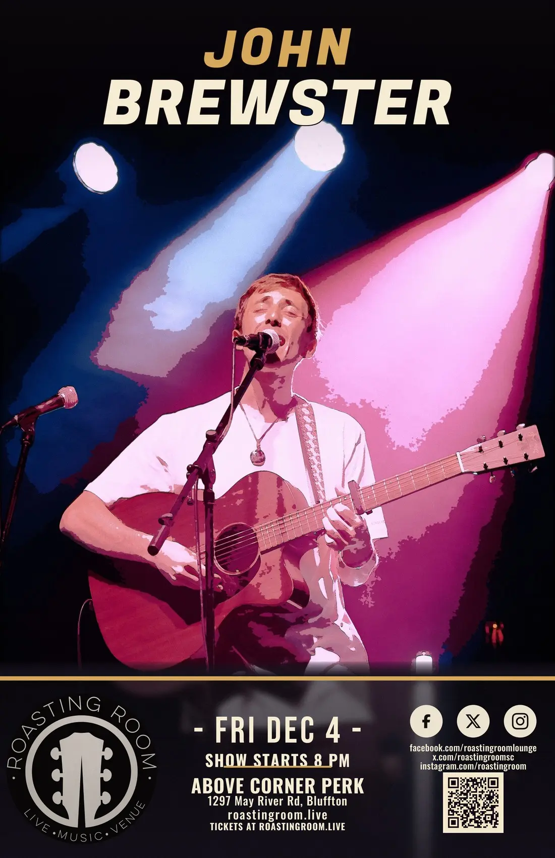 John Brewster. Friday December 4. Show starts 8 PM.